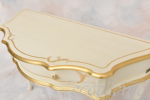 TV-BR6105WA イタリア製 コンソール　St.ボルボネーゼ　アンティークホワイト＋ゴールドリーフ      Console St. Borbonese/Antique white with gold leaf