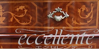 イタリア製5段猫脚チェスト 象嵌｜TS-054/5/SPA-BR