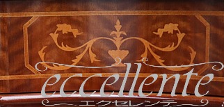 イタリア製5段猫脚チェスト 象嵌｜TS-054/5/SPA-BR