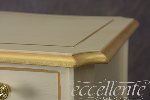 TV-BR590WA イタリア製 デスク　St.ボルボネーゼ　アンティークホワイト+ゴールドリーフ Desk St.Borbonese /Antique white with gold leaf