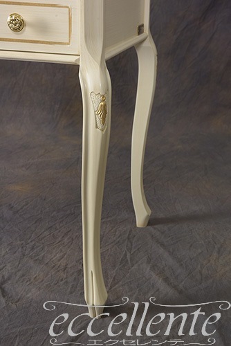TV-BR590WA イタリア製 デスク　St.ボルボネーゼ　アンティークホワイト+ゴールドリーフ Desk St.Borbonese /Antique white with gold leaf