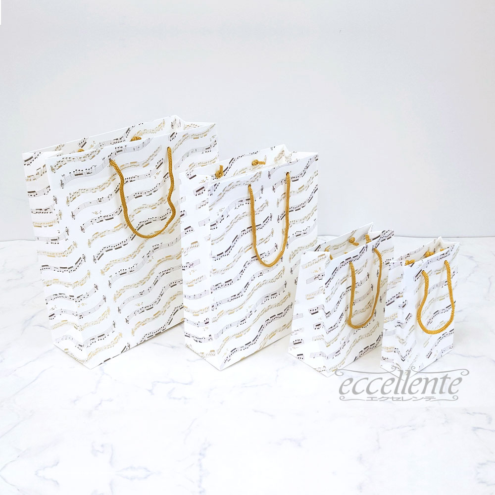 イタリア製 手提げ紙袋 S/M/L Musical Notes  Paper bag Musical Notes S/M/L｜BB-502C37ABC