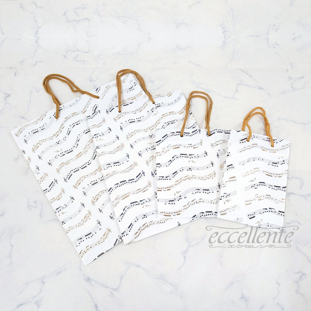 イタリア製 手提げ紙袋 S/M/L Musical Notes  Paper bag Musical Notes S/M/L｜BB-502C37ABC