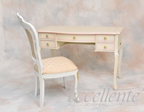 TV-BR590WP イタリア製 デスク　St.ボルボネーゼ　アンティークホワイト＋ピンク  Desk St.Borbonese /Antique white with pink paint