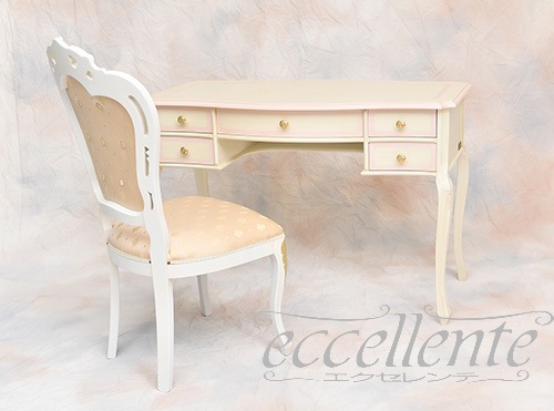 TV-BR590WP イタリア製 デスク　St.ボルボネーゼ　アンティークホワイト＋ピンク  Desk St.Borbonese /Antique white with pink paint