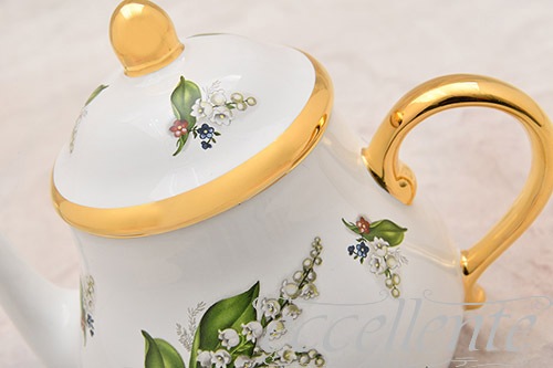 CB-NAT5 イタリア製 ティーポット縦長 Mughetto<br>Tea Pot Vertical Mughetto