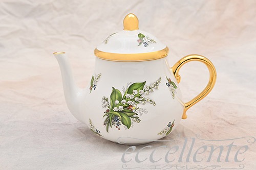 CB-NAT5 イタリア製 ティーポット縦長 Mughetto<br>Tea Pot Vertical Mughetto