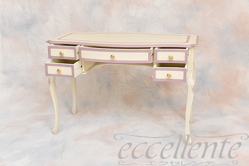 TV-BR590WV イタリア製 デスク St.ボルボネーゼ アンティークホワイト+ヴァイオレット Desk St.Borbonese /Antique white with violet paint