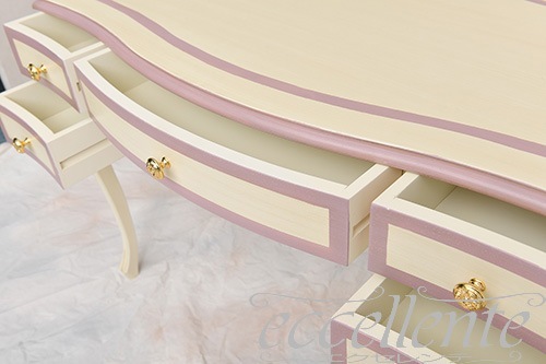 TV-BR590WV イタリア製 デスク St.ボルボネーゼ アンティークホワイト+ヴァイオレット Desk St.Borbonese /Antique white with violet paint