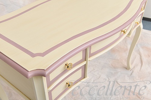 TV-BR590WV イタリア製 デスク St.ボルボネーゼ アンティークホワイト+ヴァイオレット Desk St.Borbonese /Antique white with violet paint