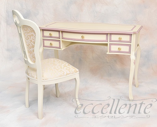 TV-BR590WV イタリア製 デスク St.ボルボネーゼ アンティークホワイト+ヴァイオレット Desk St.Borbonese /Antique white with violet paint