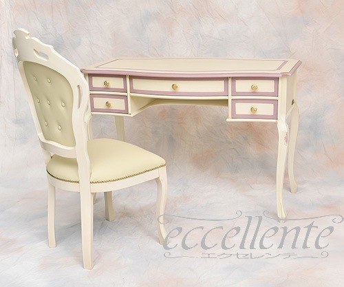 TV-BR590WV イタリア製 デスク St.ボルボネーゼ アンティークホワイト+ヴァイオレット Desk St.Borbonese /Antique white with violet paint