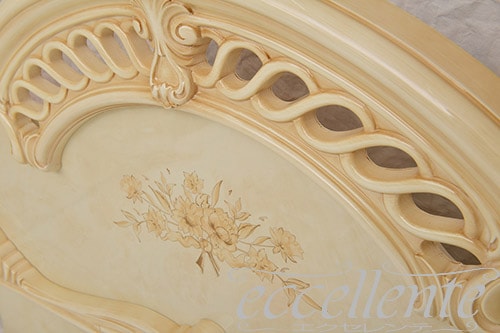 イタリア製 シングルベッド ミレディ アイボリー/布張りスプリングフレーム(マットレスサイズW100cm)|ML-LET03AV01-EI-SLSO100