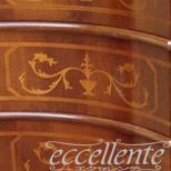 イタリア製5段丸脚チェスト 象嵌｜TS-045/SPA-BR