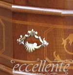 イタリア製5段丸脚チェスト 象嵌｜TS-045/SPA-BR