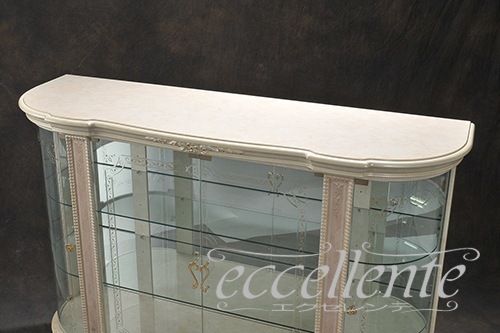 【サルタレッリ/Saltarelli】VE-20W イタリア製 4ドアグラスサイドボード ヴェルサイユ アイボリー