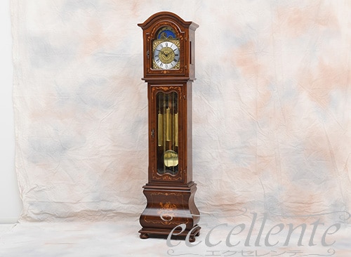 CO-453803 イタリア製 ホールクロック 象嵌入り Walnut root