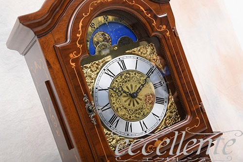 アンティーク　EPOCH エポック 純銅特大丸リング 島本製作所直径約41cm CO-453803 イタリア製 ホールクロック 象嵌入り Walnut root
