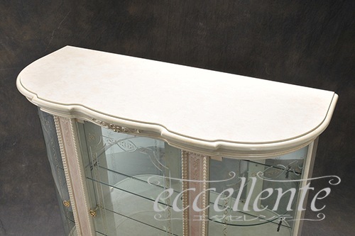 【サルタレッリ/Saltarelli】VE-22W イタリア製 3ドアグラスサイドボード ヴェルサイユ アイボリー