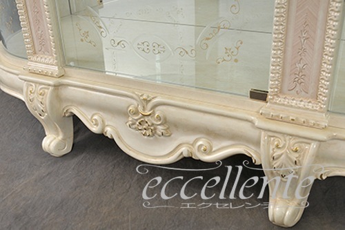 【サルタレッリ/Saltarelli】VE-22W イタリア製 3ドアグラスサイドボード ヴェルサイユ アイボリー