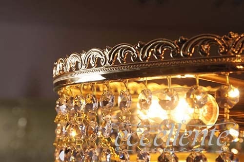 TB166006G4 チェコ製 ボヘミアクリスタル シャンデリア6灯　Round Gold<br>Bohemian Crystal Chandelier 6 lights Round Gold