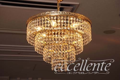 TB166006G4 チェコ製 ボヘミアクリスタル シャンデリア6灯　Round Gold<br>Bohemian Crystal Chandelier 6 lights Round Gold