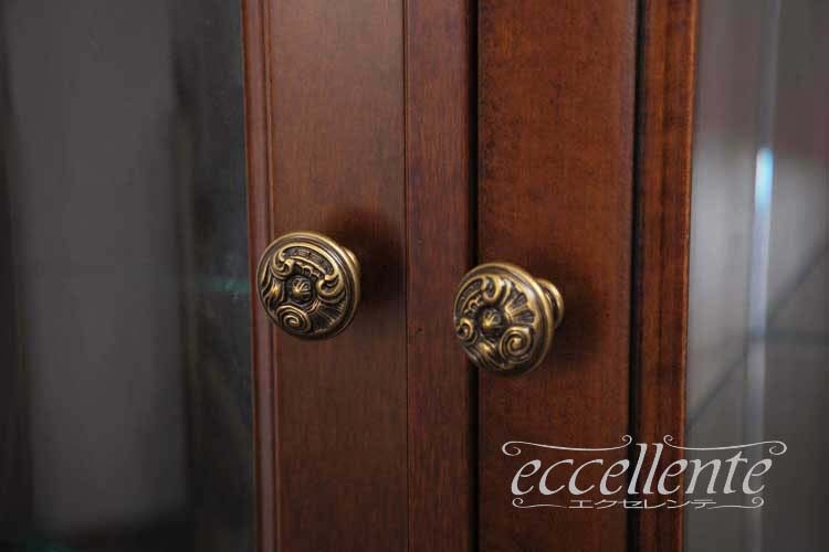 イタリア製 3ドアカップボード St.ボルボネーゼ 象嵌／ウォールナット＋ゴールドリーフ｜3 door cupboard St. Borbonese with inlay/Walnut Finish with gold leaf｜TV-BR6114NGU,TV-BR6113NG