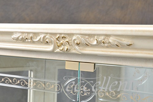 【サルタレッリ/Saltarelli】VE-21W イタリア製 2ドアグラスサイドボード ヴェルサイユ アイボリー