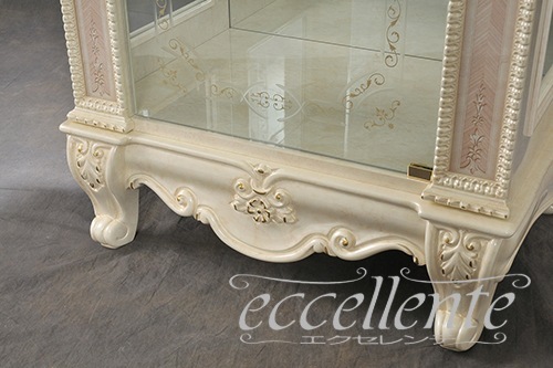 【サルタレッリ/Saltarelli】VE-17W イタリア製 1ドアグラスサイドボード　ヴェルサイユ　アイボリー