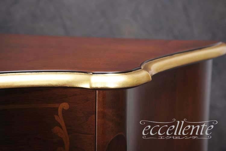 TV-BR6113NG イタリア製 3ドアサイドボード St.ボルボネーゼ 象嵌/ウォールナット+ゴールドリーフ 3 door sideboard St. Borbonese with inlay/Walnut color with gold leaf