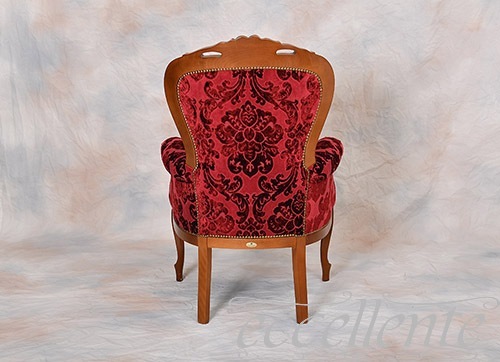 イタリア製 アームチェア ナターシャ ウォールナット／HAZEL レッド｜GP-542/AF3R