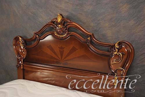 イタリア製 クイーンベッド Barocco(マットレス付き)｜PI-287SBAR