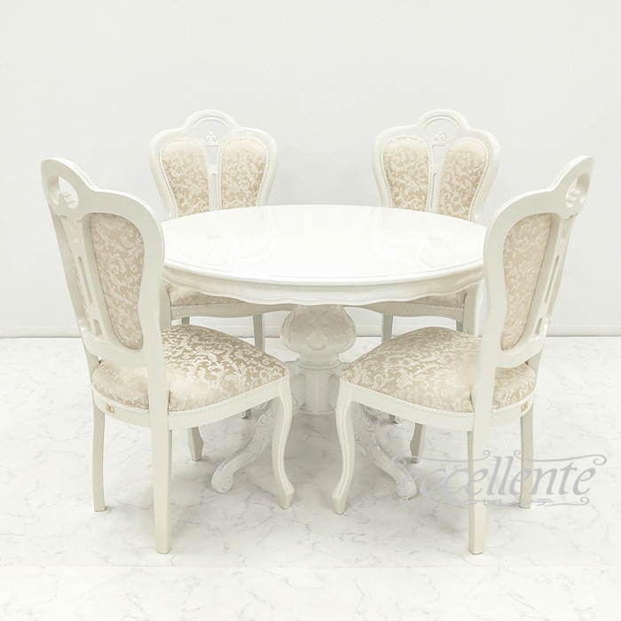 MS-9040LW イタリア製ラウンドテーブル 110 アイボリー Round Table