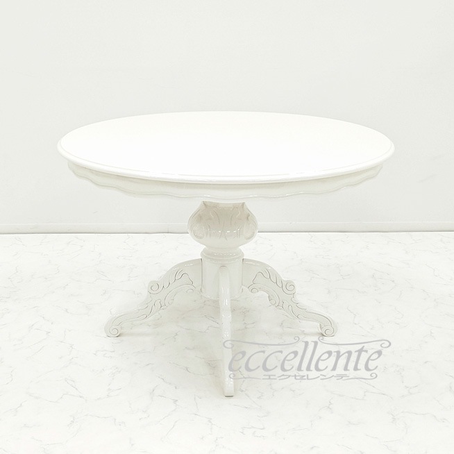 MS-9040LW イタリア製ラウンドテーブル 110 アイボリー Round Table