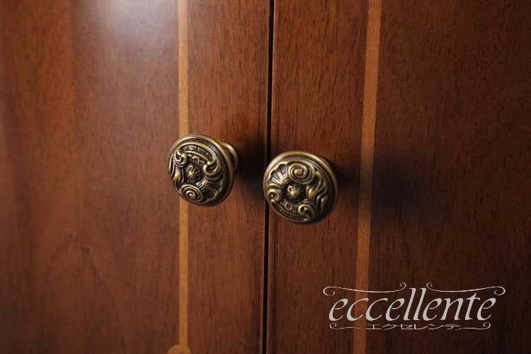 TV-BR6120NG イタリア製 2ドアサイドボード St.ボルボネーゼ 象嵌/ウォールナット+ゴールドリーフ 2 door sideboard St. Borbonese with inlay/Walnut color with gold leaf