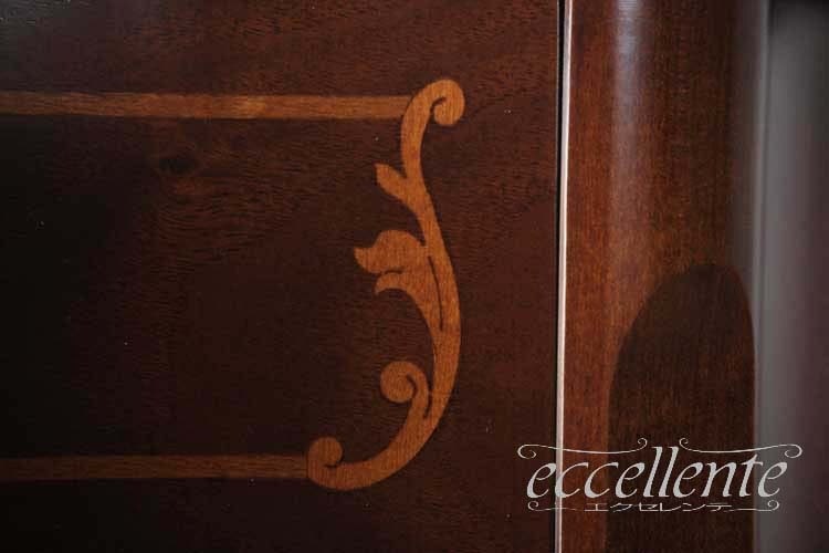 TV-BR6120NG イタリア製 2ドアサイドボード St.ボルボネーゼ 象嵌/ウォールナット+ゴールドリーフ 2 door sideboard St. Borbonese with inlay/Walnut color with gold leaf