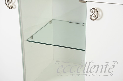 RO-BV302BI イタリア製 3ドア(1グラス)サイドボード　ローマ　ホワイト