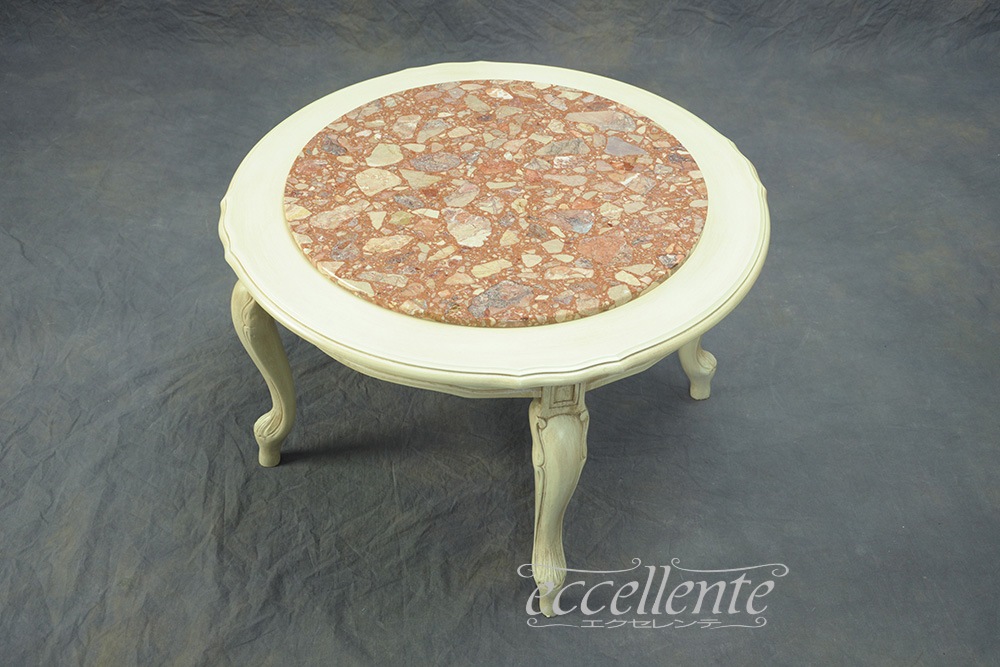 イタリア製 センターテーブル大理石トップ Argo アンティークホワイト｜GP-575STWA