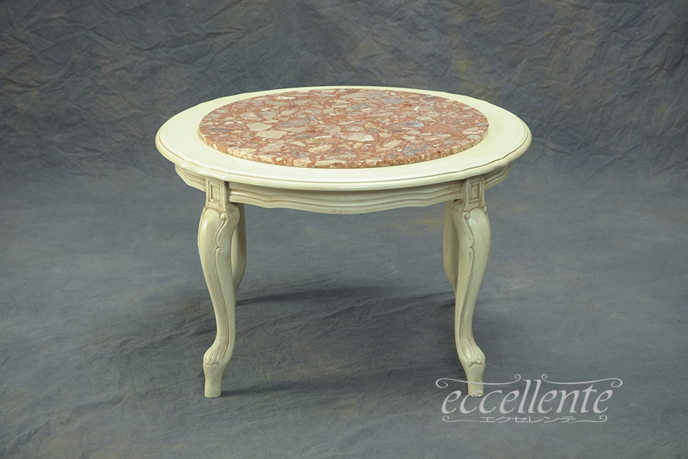 イタリア製 センターテーブル大理石トップ Argo アンティークホワイト｜GP-575STWA