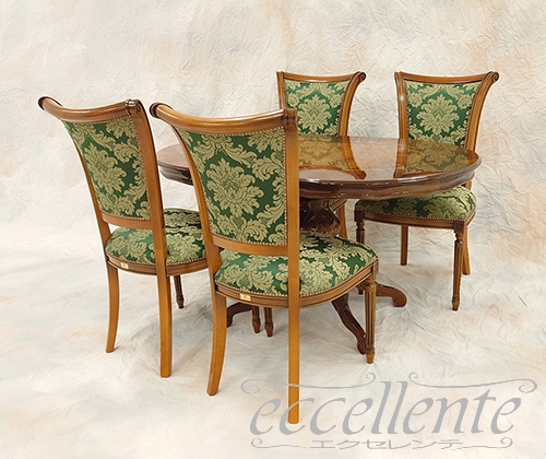 イタリア製ダイニングテーブル 135 象嵌 茶 Dining Table 135 Inlay