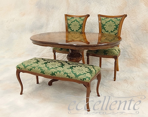 イタリア製ダイニングテーブル 135 象嵌 茶 Dining Table 135 Inlay