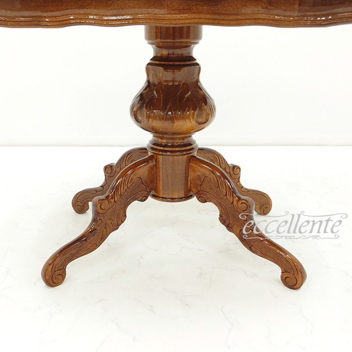 イタリア製ダイニングテーブル 135 象嵌 茶 Dining Table 135 Inlay