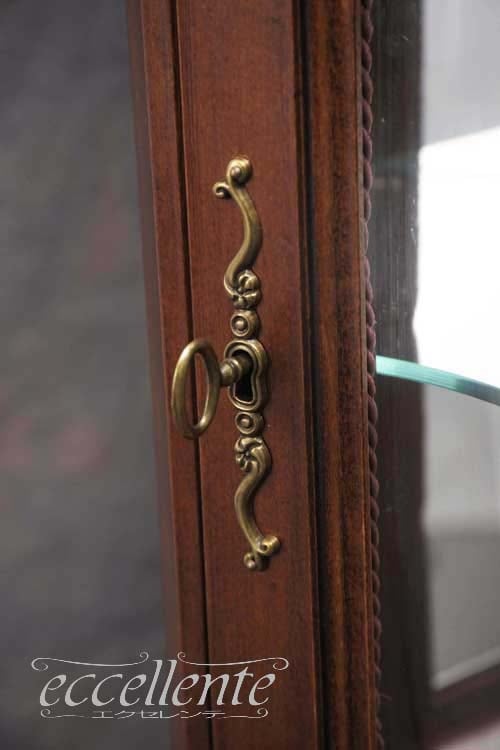 イタリア製 1ドアキュリオ St.ボルボネーゼ 象嵌／ウォールナット＋ゴールドリーフ｜1 door curio St. Borbonese with inlay/Walnut Finish with gold leaf｜TV-BR6126NG