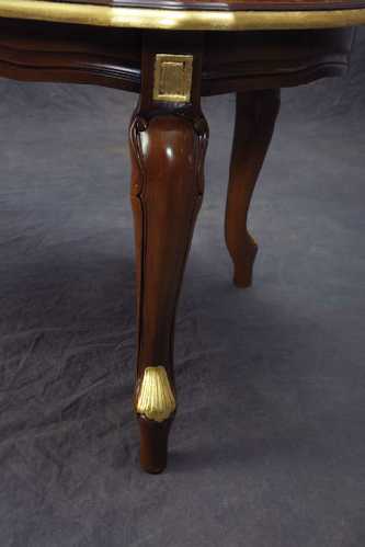 イタリア製 センターテーブル大理石トップ Natascia ウォールナット＆ゴールドリーフ｜GP-98ST