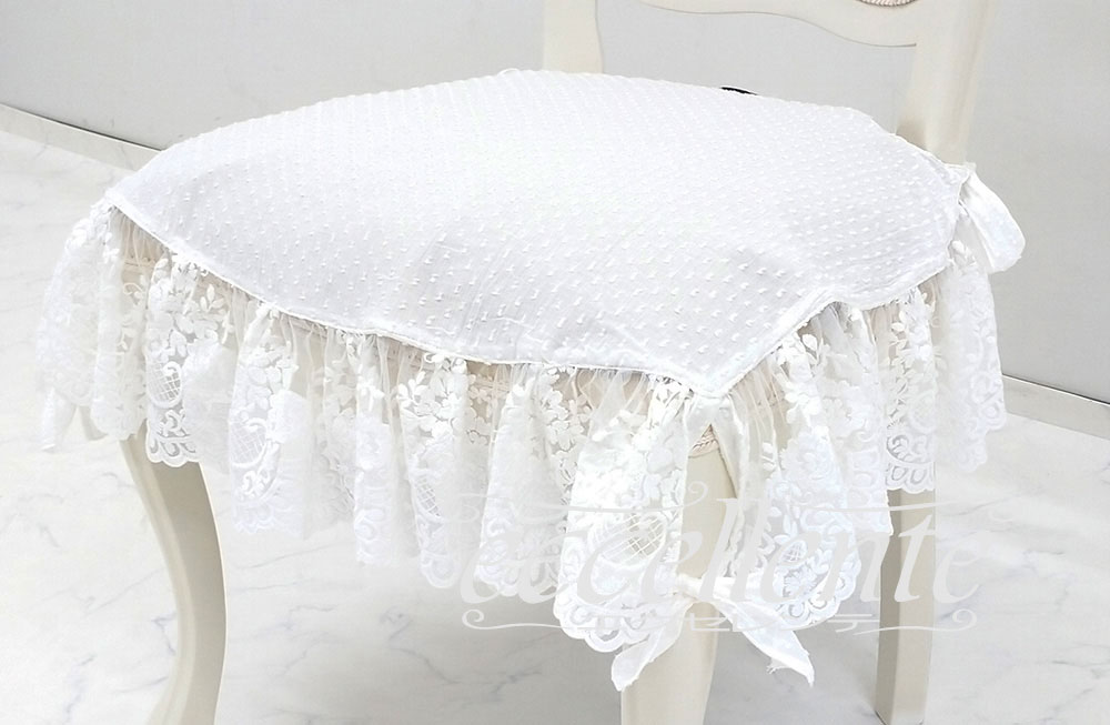 イタリア製 レース付シートカバー Provenza Ivory｜Seat cover with lace / Provenza Ivory｜CH-SC42PI