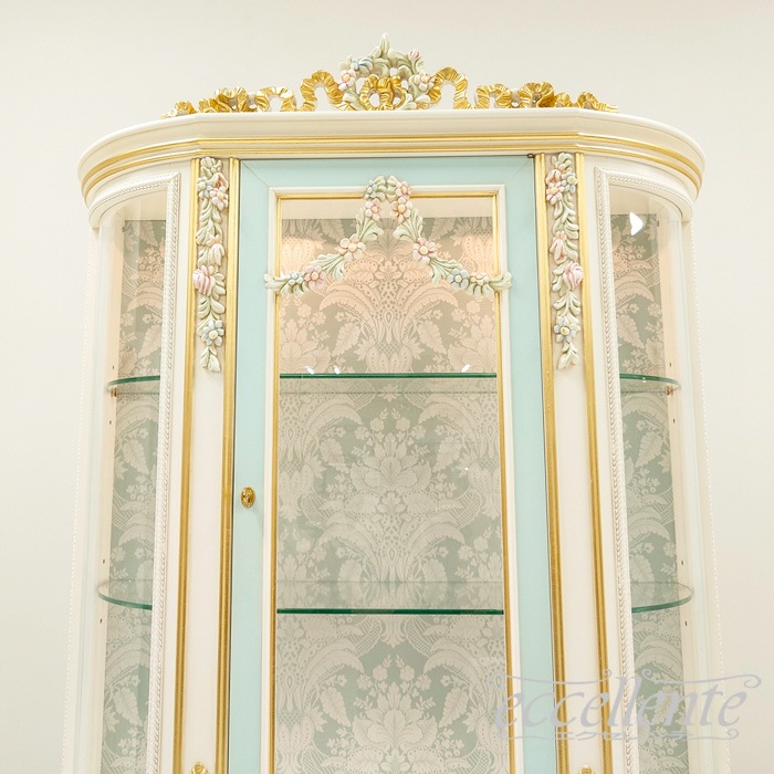 イタリア製 3ドアカップボード ブルー 3door cupboard Blue｜CO-L1080B