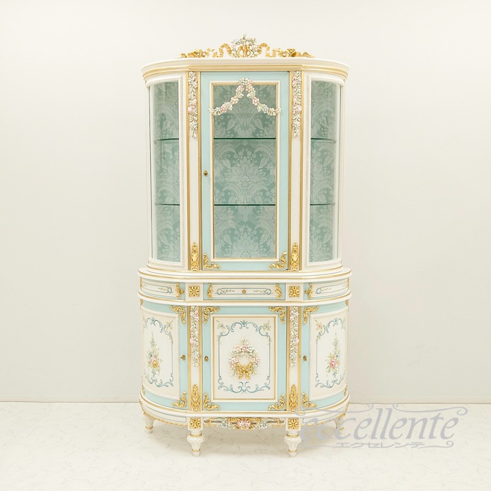 イタリア製 3ドアカップボード ブルー 3door cupboard Blue｜CO-L1080B