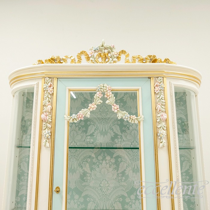 イタリア製 3ドアカップボード ブルー 3door cupboard Blue｜CO-L1080B