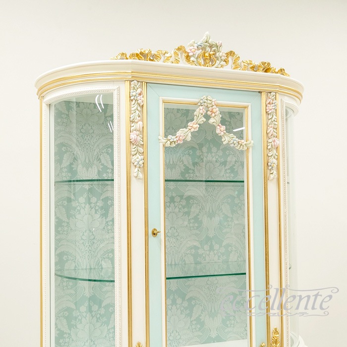 イタリア製 3ドアカップボード ブルー 3door cupboard Blue｜CO-L1080B