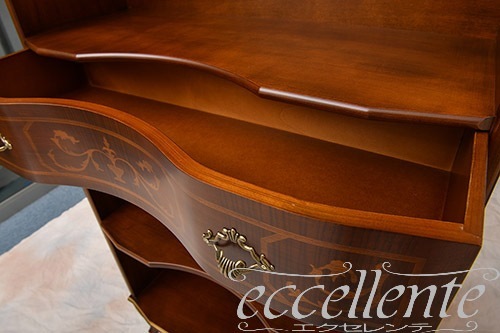 イタリア製 ブックシェルフ St.ボルボネーゼ 象嵌／ウォールナット＋ゴールドリーフ｜Bookshelf St.Borbonese with inlay/Walnut Finish with gold leaf｜TV-BR581NG